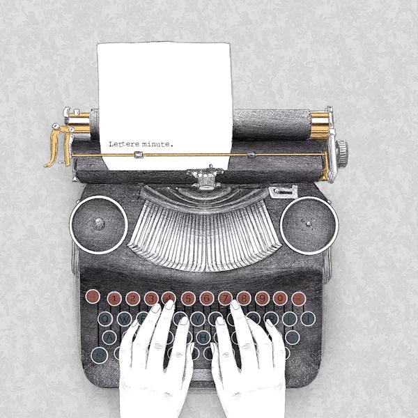 Fumetto che mostra un servizio di scrittura su commissione o ghostwriting romanzi, saggi
